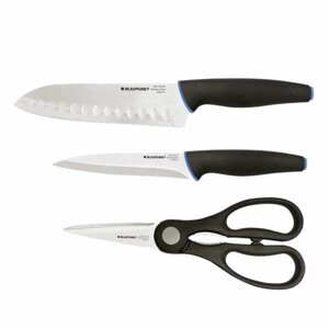 Набор ножей Blaupunkt из 3 предметов: нож универсальный 12,5 см, нож сантоку 18см, ножницы, BPSet-101