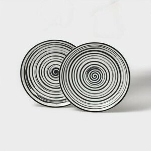 Набор тарелок фарфоровых пирожковых Magistro Hypnose, 15,32,3 см, 2 шт (комплект из 4 шт)