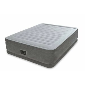 Надувная кровать Intex Comfort Plush High Rise Airbed (64418) (с насосом)/ серый
