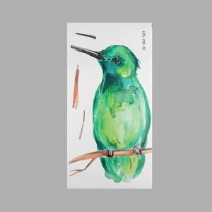 Наклейка пластик интерьерная цветная Тропическая птичка 30х60 см