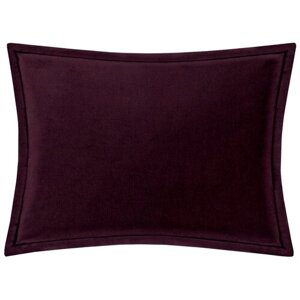 Наволочка - чехол для декоративной подушки на молнии T&I Велюр - канвас темно-сиреневый 45 х 65 см.
