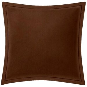 Наволочка - чехол для декоративной подушки на молнии Велюр - канвас светло-коричневый, 45 х 45 см.