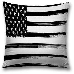 Наволочка декоративная JoyArty "Графический флаг США" на молнии, 45x45 см