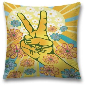 Наволочка декоративная на молнии, чехол на подушку JoyArty "Цветочный мир" 45х45 см