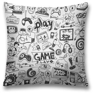 Наволочка декоративная на молнии, чехол на подушку JoyArty "Игровой мир" 45х45 см