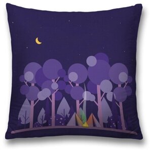 Наволочка декоративная на молнии, чехол на подушку JoyArty "Ночью при луне" 45х45 см