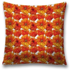 Наволочка декоративная на молнии, чехол на подушку JoyArty "Свежие цветы" 45х45 см