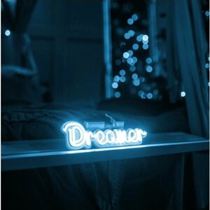 Неоновая табличка Dreamer, 30х9 см