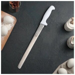 Нож для бисквита, мелкие зубчики, ручка пластик, рабочая поверхность 29,5 см (12'