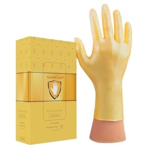 Перчатки нитриловые Safe&Care TN 383, цвет: золотистый, размер L, 100 шт (50 пар)