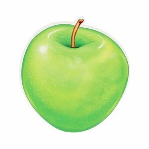 Плакат вырубной "Зелёное яблоко" 10х9 см, 20 шт.
