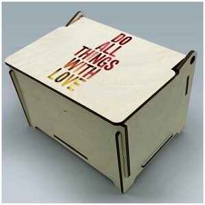 Подарочная коробка шкатулка с крышкой на петлях УФ рисунок размер 16,5x12,5 см мотивация - 219