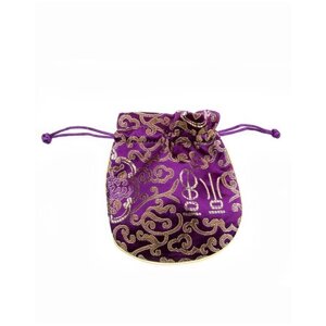 Подарочная сумочка-мешочек из сатина, размер 13х13 см, цвет темно-лиловый