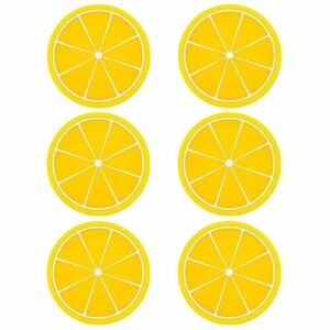 Подставка под стакан, кружку, бирдекель, "Лимон", 6 шт.