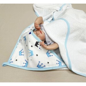 Полотенце с уголком для купания новорожденного 110х110 см "Буль-Буль-8"