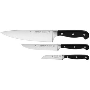 Премиум набор WMF Spitzenklasse Plus, 3 ножа, кованная нержавеющая сталь 18/10, Германия, Овощной нож 8 см, Стейк нож 12 см, Шеф нож 20 см