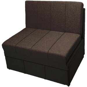 Раскладной диван-кровать StylChairs Сёма 80 без подлокотников, обивка: ткань рогожка, цвет: темно-коричневый