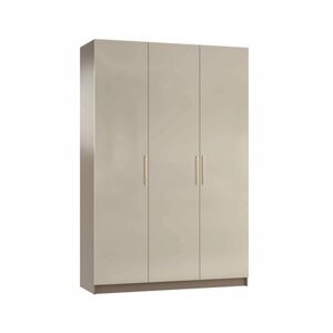 Распашной шкаф для одежды Глянец 140х210х50 Латтэ/Какао