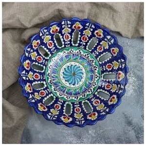 Шафран Фруктовница Риштанская керамика 1573799, 28 см, 1 шт., разноцветный