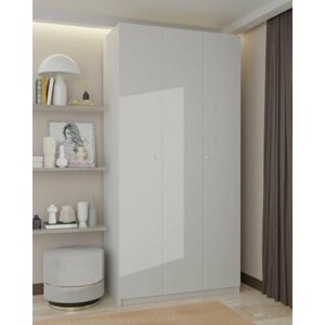 Шкаф распашной белого цвета трехдверный (117х250х55 см) для прихожей, спальни, зала, гостинной.