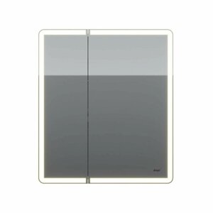 Шкаф зеркальный Dreja POINT, 70 см, 2 дверцы, 2 стеклянные полки, инфракрасный выключатель, LED-подстветка, розетка, белый