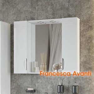 Шкаф-зеркало Francesca Avanti Доминго 90 2 шкафчика белый