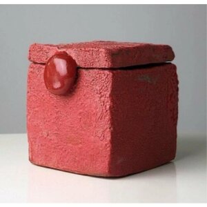 Шкатулка квадратная "Красная" керамика