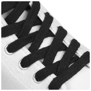 Шнурки для обуви, пара, плоские, 10 мм, 120 см, цвет чeрный