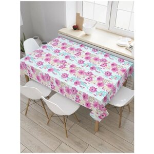 Скатерть прямоугольная JoyArty на кухонный стол "Цветы на лиане" из оксфорда, 180x145 см