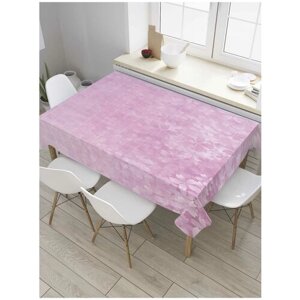 Скатерть прямоугольная JoyArty на кухонный стол "Цветы на плитке" из оксфорда, 120x145 см