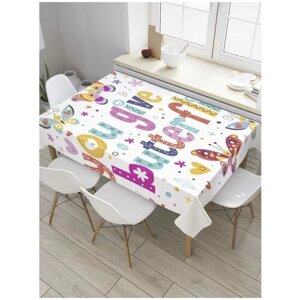 Скатерть прямоугольная JoyArty на кухонный стол "Даешь мне бабочек" из оксфорда, 120x145 см