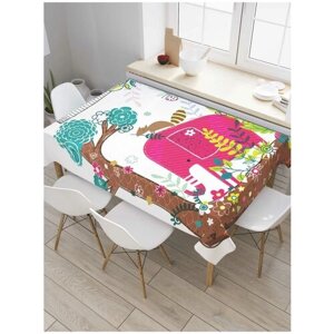 Скатерть прямоугольная JoyArty на кухонный стол "Детская фантазия" из оксфорда, 120x145 см