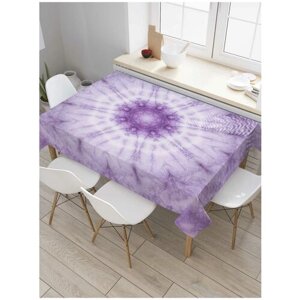 Скатерть прямоугольная JoyArty на кухонный стол "Фиолетовые узоры" из оксфорда, 120x145 см