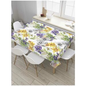 Скатерть прямоугольная JoyArty на кухонный стол "Изобилие цветов" из оксфорда, 120x145 см