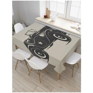Скатерть прямоугольная JoyArty на кухонный стол "Кабриолет со звездой" из оксфорда, 120x145 см