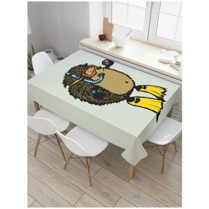 Скатерть прямоугольная JoyArty на кухонный стол "Колючий ныряльщик" из оксфорда, 180x145 см
