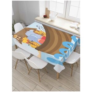 Скатерть прямоугольная JoyArty на кухонный стол "Ковчег на волнах" из оксфорда, 120x145 см