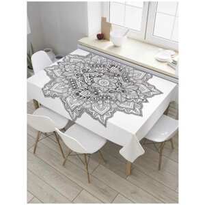 Скатерть прямоугольная JoyArty на кухонный стол "Медитация лотоса" из оксфорда, 180x145 см
