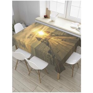 Скатерть прямоугольная JoyArty на кухонный стол "Морской храм" из оксфорда, 120x145 см