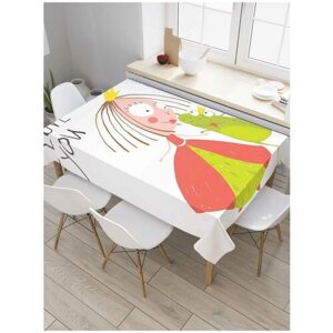 Скатерть прямоугольная JoyArty на кухонный стол "Поцелуй принцессы" из оксфорда, 180x145 см