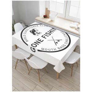 Скатерть прямоугольная JoyArty на кухонный стол "Рыбацкий клуб" из оксфорда, 180x145 см