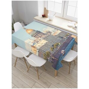 Скатерть прямоугольная JoyArty на кухонный стол "Величественные постройки" из оксфорда, 180x145 см