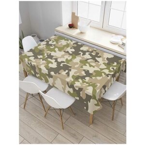 Скатерть прямоугольная JoyArty на кухонный стол "Военное окружение" из оксфорда, 180x145 см