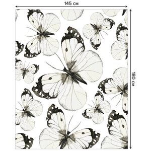 Скатерть прямоугольная JoyArty "Нежные бабочки" из сатена, 180x145 см