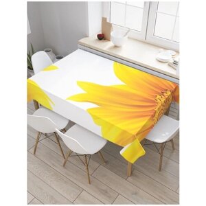 Скатерть прямоугольная JoyArty "Солнечный цветок" из сатена, 180x145 см
