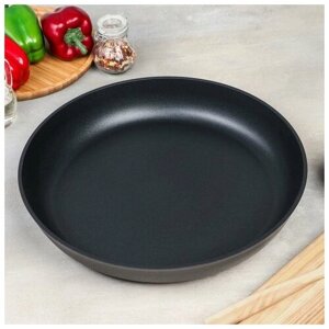 Сковорода, d=34 см, без ручек, антипригарное покрытие, цвет чёрный