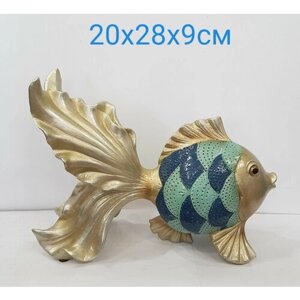 Статуэтка декоративная "Золотая Рыбка" 20х28х9см, полистоун