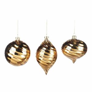 Стеклянные шарики GOODWILL M&G золотые 10 см (цена за набор из 3шт)