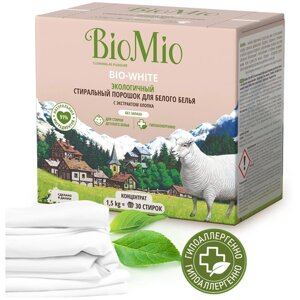 Стиральный порошок BioMio BIO-WHITE с экстрактом хлопка, 1,5 кг