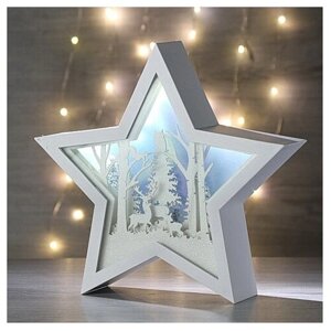 Светильник Kaemingk Звезда - Снежный Лес, 25 см, белый